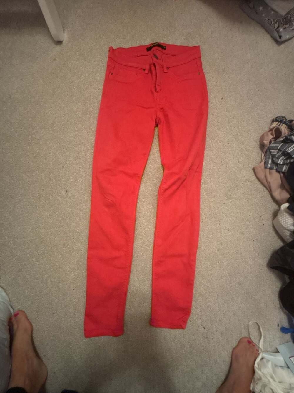 Hudson Skinny Jeans Size 26 Red Twill Pants red